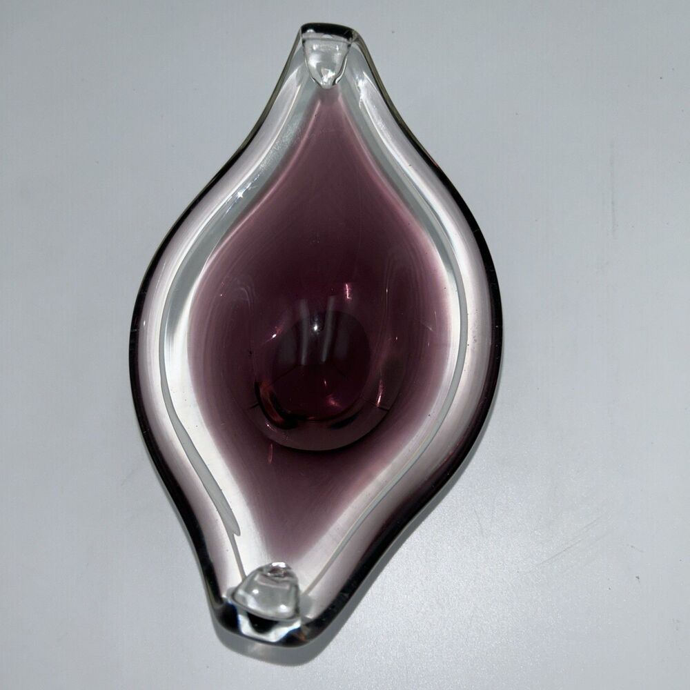 Paul Kedelv - Coquille Flygsfors Pink Purple Art Glass Bowl 1950s- 3 piece set - Picture 11 of 16